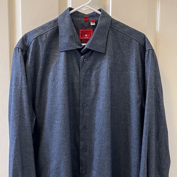 Haupt Germany Blue Button Down Long Sleeve Shirt Modern Fit Men's XL 17.5 43/44 - Picture 2 of 10